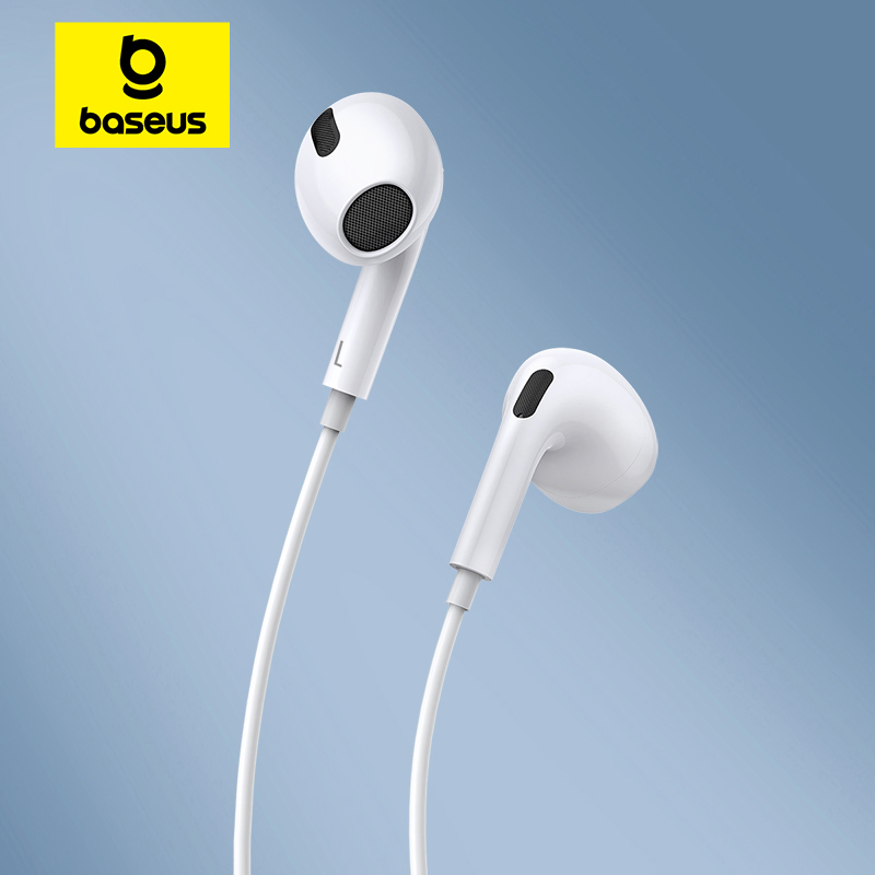 Type C Wired Earphones With Mic - Baseus c17 fone de ouvido com