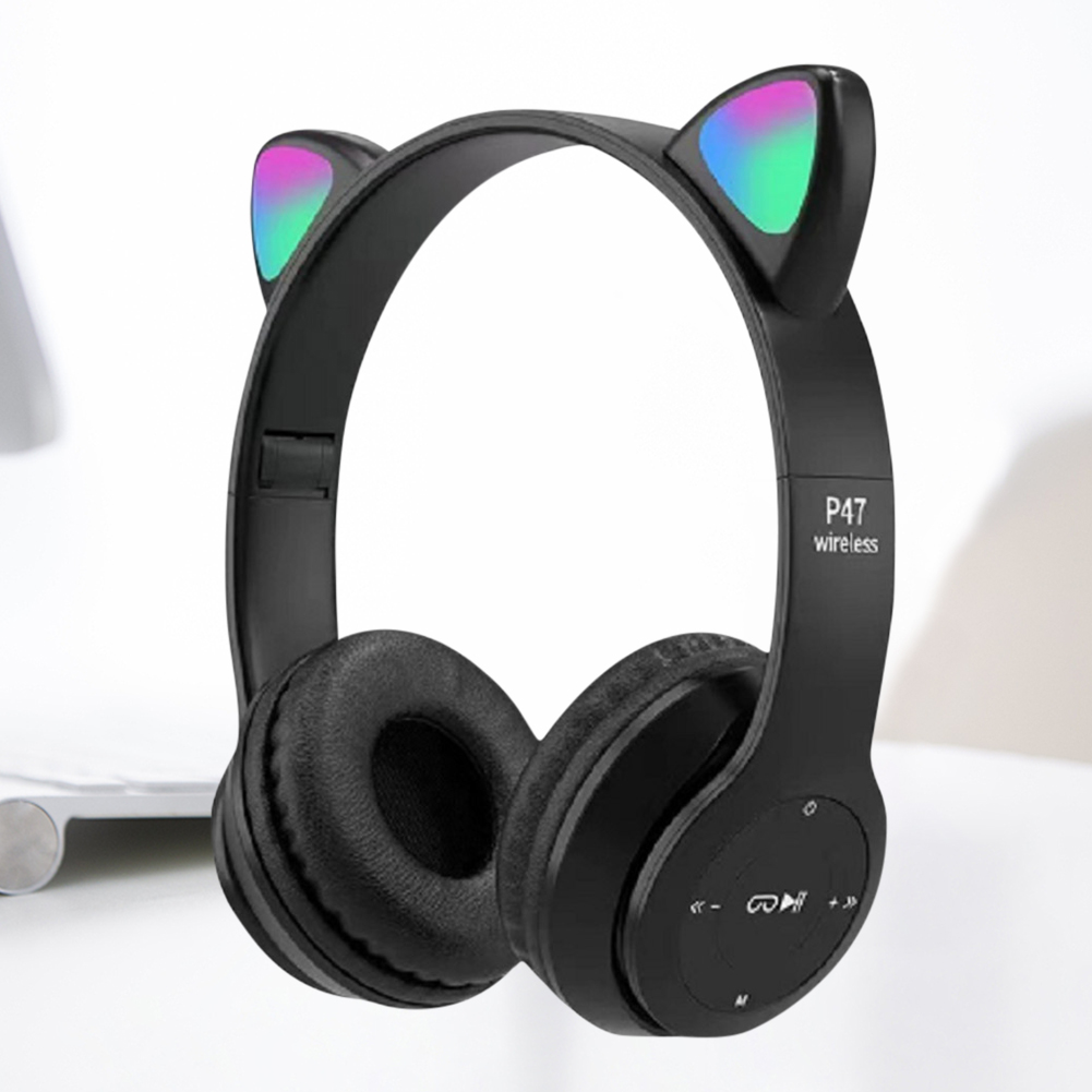 Cat Ear Bluetooth Headset Led - Bonito gato orelha bluetooth fones de