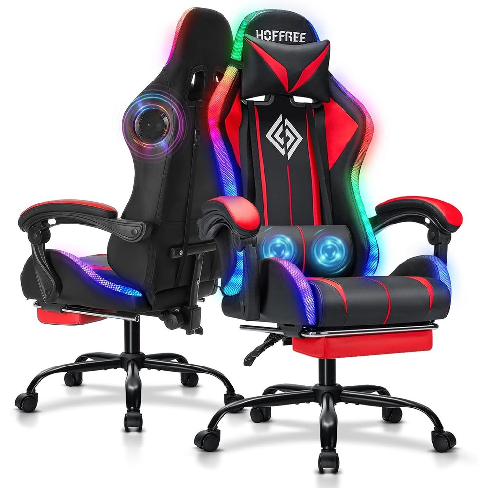 Speakers - Cadeira Gamer RGB com Alto-falantes Bluetooth