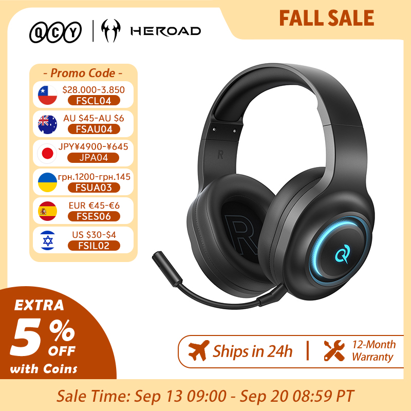 Gaming Headset With Mic Rgb - Fone QCY de ouvido gamer Heroad
