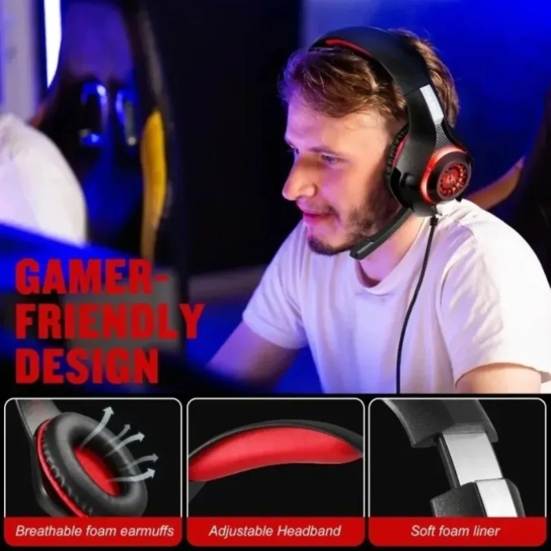 Fone de ouvido gamer com fio,  - Gaming Headset With Mic Rgb avaliação e preço