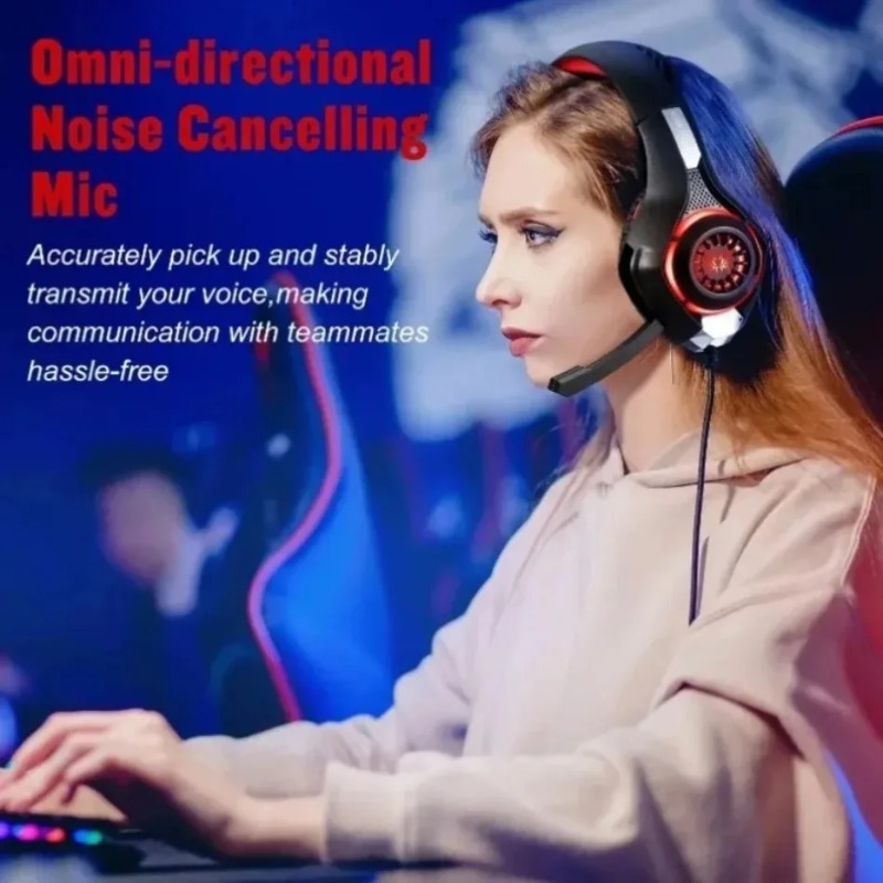 Fone de ouvido gamer com fio,  - Gaming Headset With Mic Rgb avaliação e preço