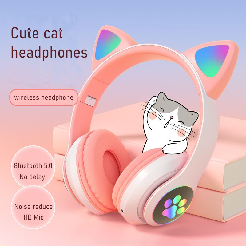 Piscando led bonito orelhas de - Cat Ear Bluetooth Headset Led avaliação e preço