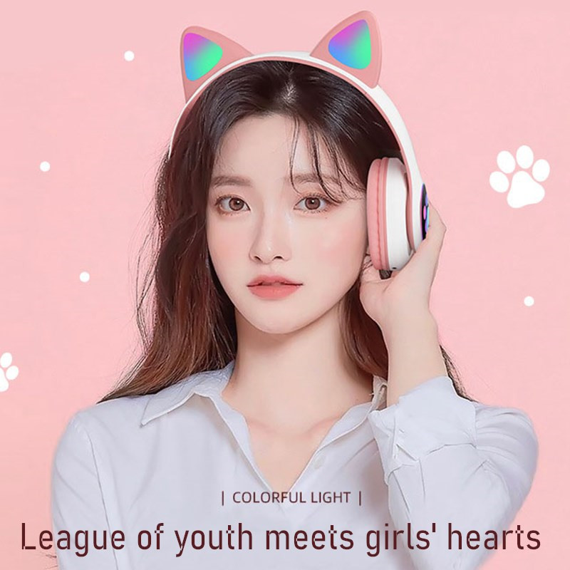 Piscando led bonito orelhas de - Cat Ear Bluetooth Headset Led avaliação e preço