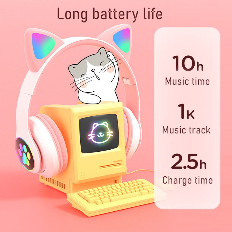 Piscando led bonito orelhas de - Cat Ear Bluetooth Headset Led avaliação e preço