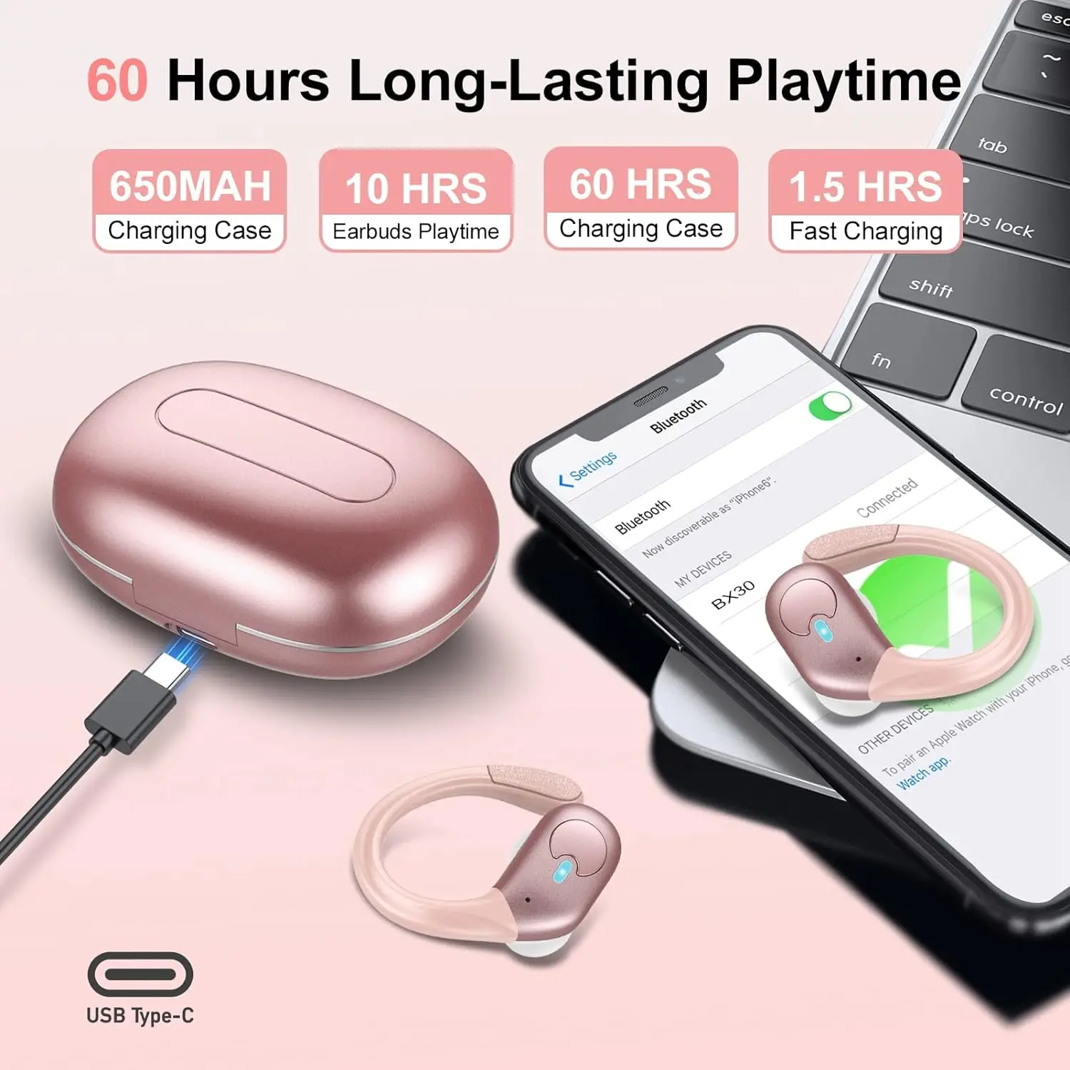 Fones de ouvido sem fio BX30 B - Type C Wired Earphones With Mic avaliação e preço