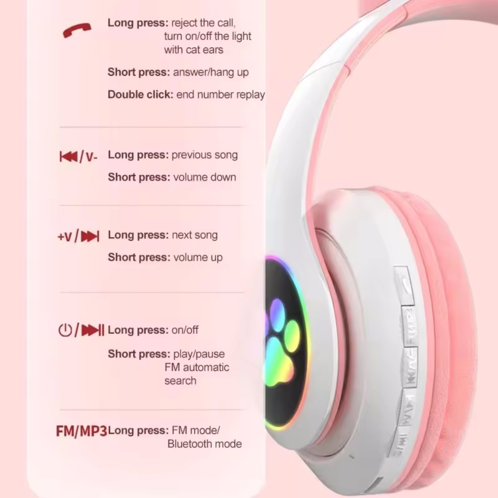 Bonito gato orelha bluetooth f - Cat Ear Bluetooth Headset Led avaliação e preço