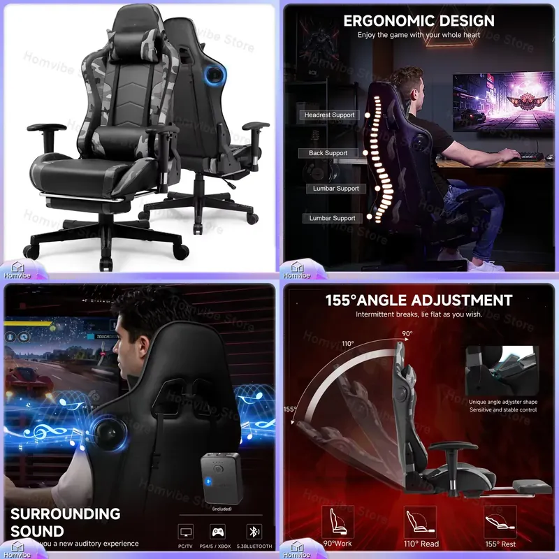 Cadeira de Jogos Ergonômica co - Speakers avaliação e preço