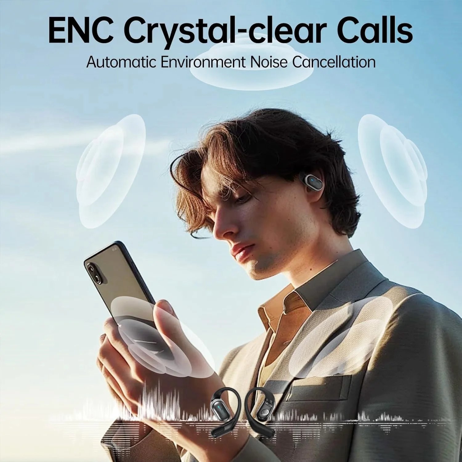 Fones de Ouvido Bluetooth Sem  - Open Ear Air Conduction Headphones avaliação e preço